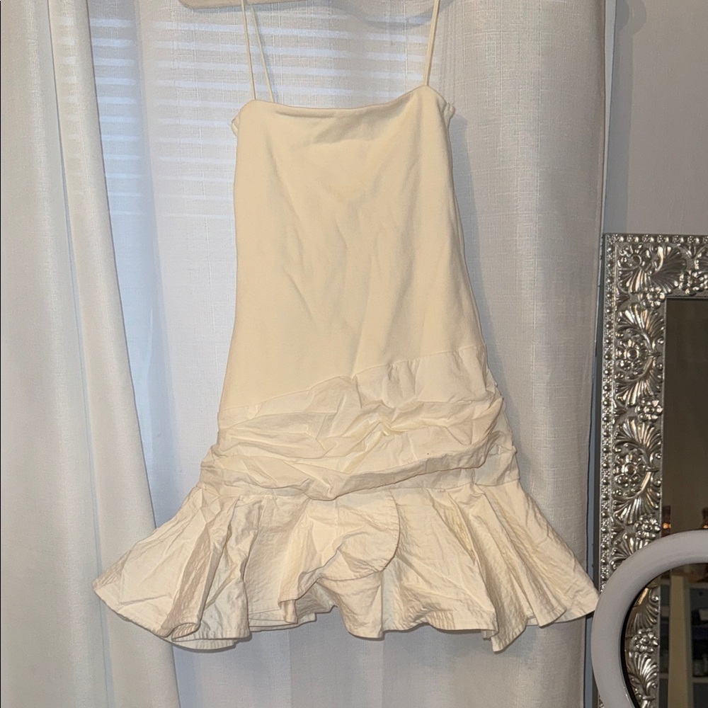 Zara Cream Ruffled Dress